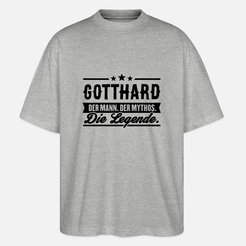 Mann Mythos Legende Gotthard - Stanley/Stella Oversized Unisex Bio T-Shirt Blaster 2.0 - Grau meliert