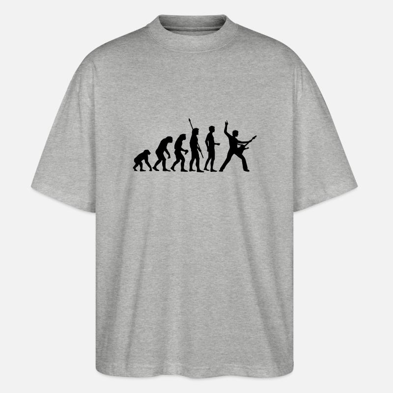 evolution_rocks_b_1c - T-shirt bio Blaster 2.0 coupe oversize Stanley/Stella Unisexe - gris chiné