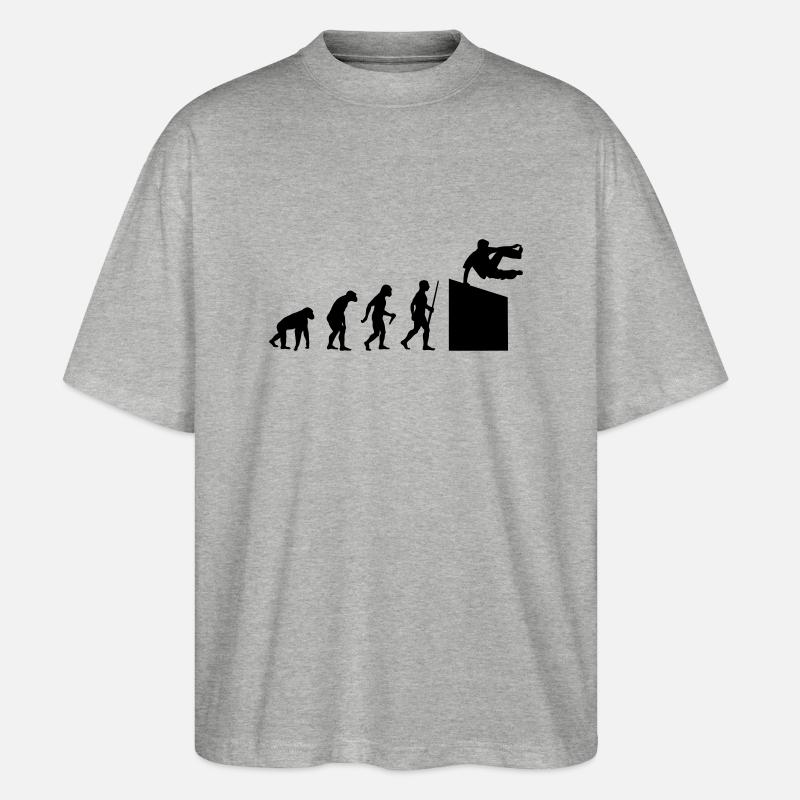 Evolution Parkour - Stanley/Stella Oversized Unisex Bio T-Shirt Blaster 2.0 - Grau meliert