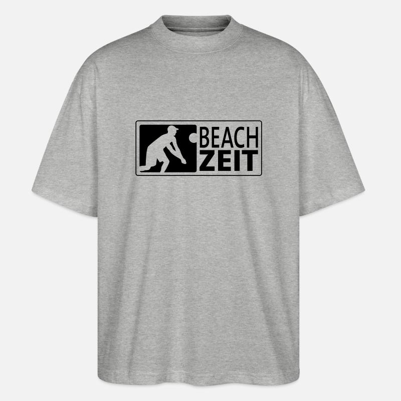 Beachvolleyball Bagger (quer) - Stanley/Stella Oversized Unisex Bio T-Shirt Blaster 2.0 - Grau meliert