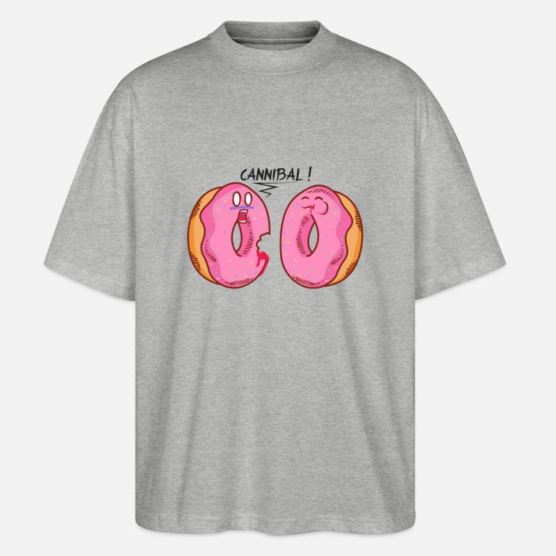 CANNIBALER DONUT - Stanley/Stella Oversized Unisex Bio T-Shirt Blaster 2.0 - Grau meliert