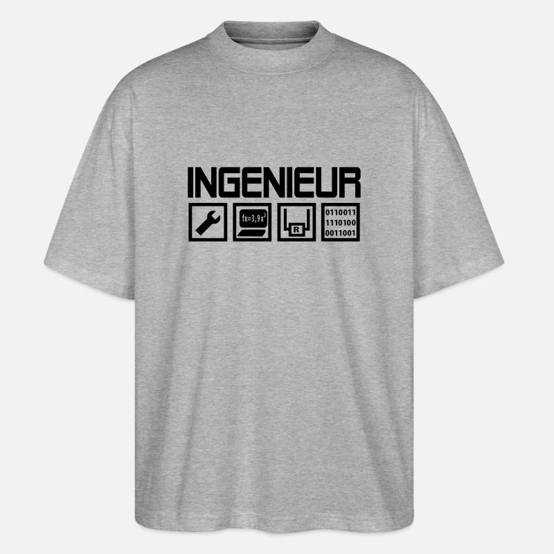 Engineer - Science - Stanley/Stella Oversized Unisex Organic T-shirt Blaster 2.0 - heather grey