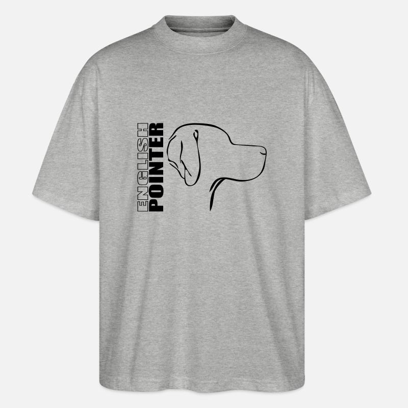 ENGLISH POINTER PROFIL - Stanley/Stella Oversized Unisex Bio T-Shirt Blaster 2.0 - Grau meliert