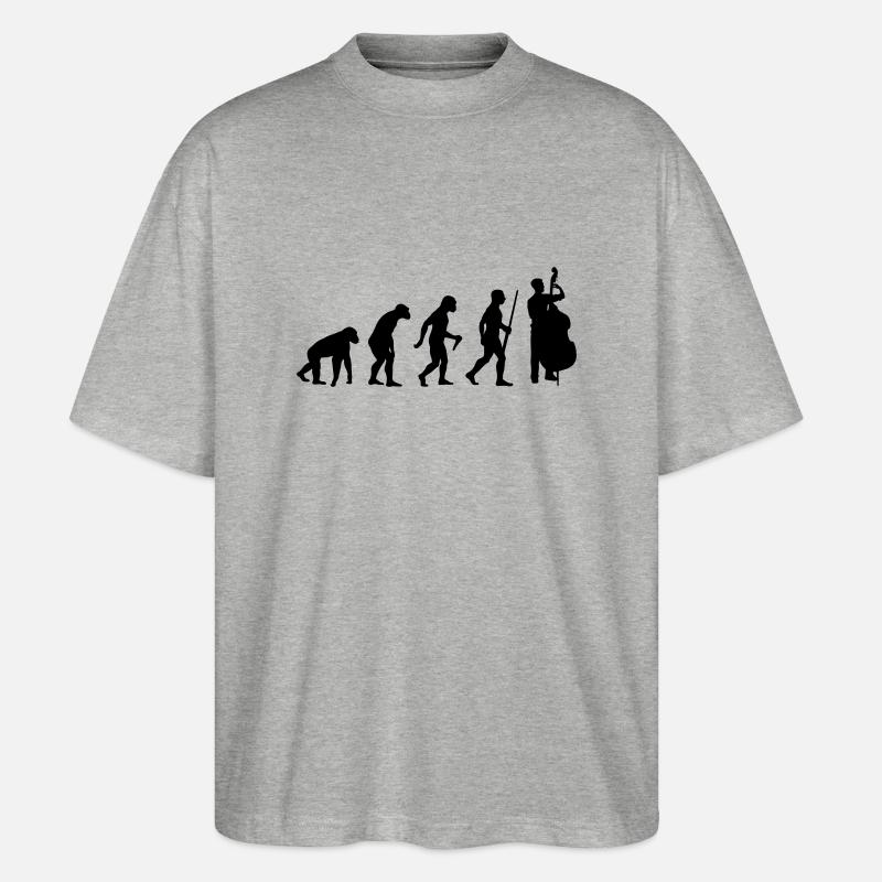 Évolution de la contrebasse - T-shirt bio Blaster 2.0 coupe oversize Stanley/Stella Unisexe - gris chiné