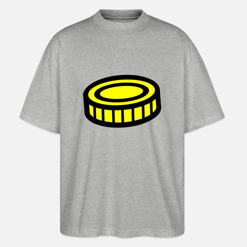 Münze Design - Stanley/Stella Oversized Unisex Bio T-Shirt Blaster 2.0 - Grau meliert