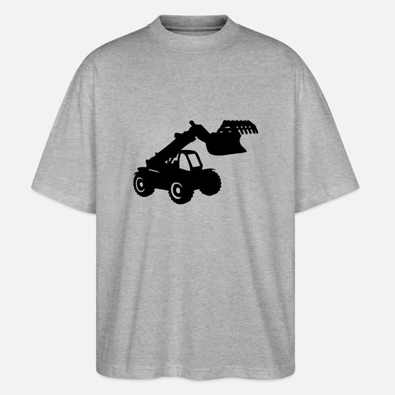 fork loader - Stanley/Stella Oversized Unisex Organic T-shirt Blaster 2.0 - heather grey