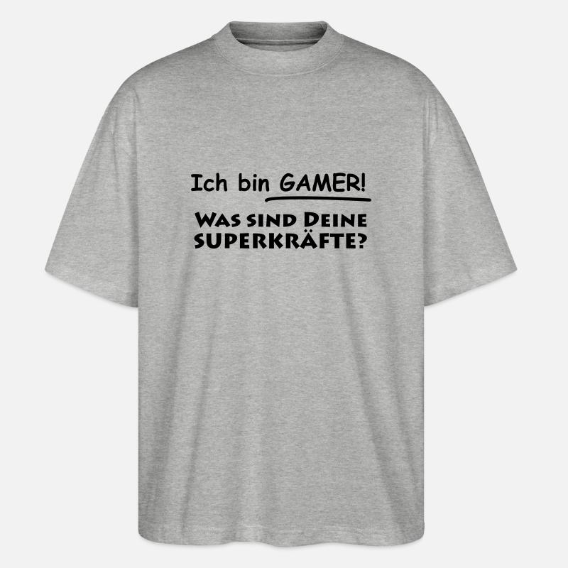 ich bin gamer - Stanley/Stella Oversized Unisex Bio T-Shirt Blaster 2.0 - Grau meliert