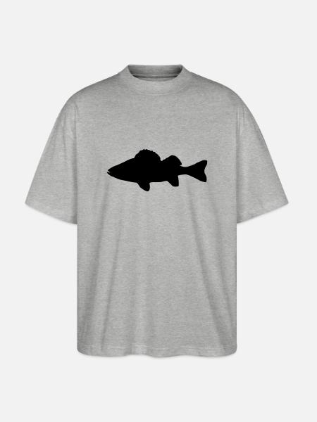 barsch fisch silhouette - Stanley/Stella Oversized Unisex Bio T-Shirt Blaster 2.0 - Grau meliert