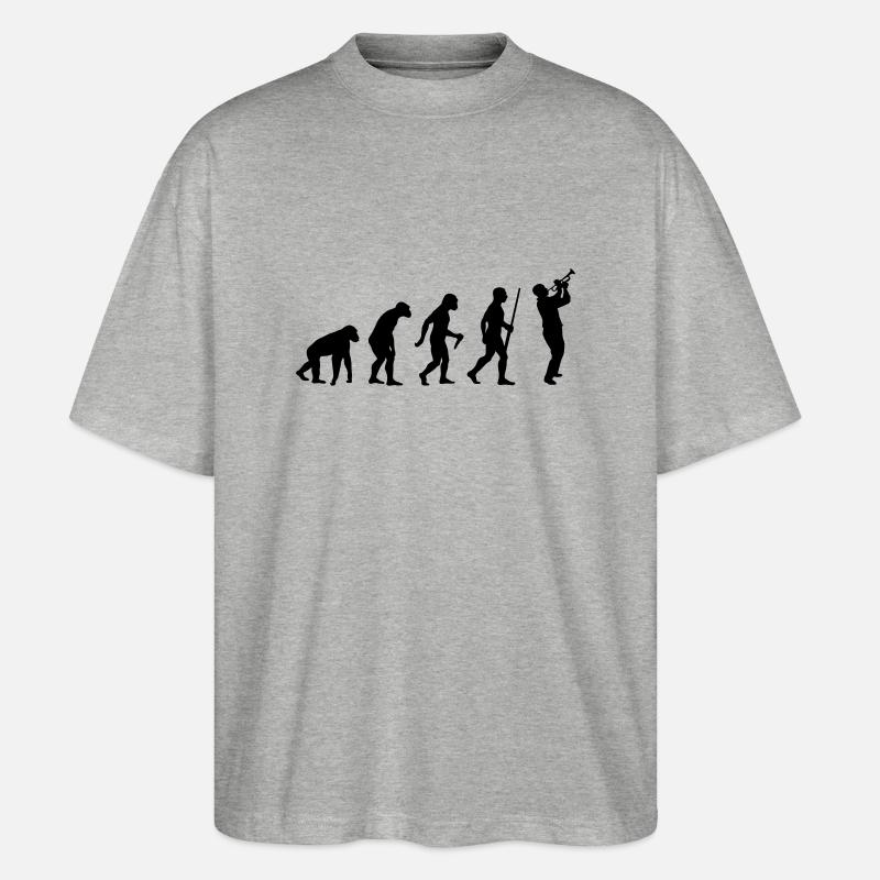 Évolution du trompettiste - T-shirt bio Blaster 2.0 coupe oversize Stanley/Stella Unisexe - gris chiné
