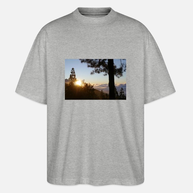 Teide, Teneriffa - Stanley/Stella Oversized Unisex Bio T-Shirt Blaster 2.0 - Grau meliert