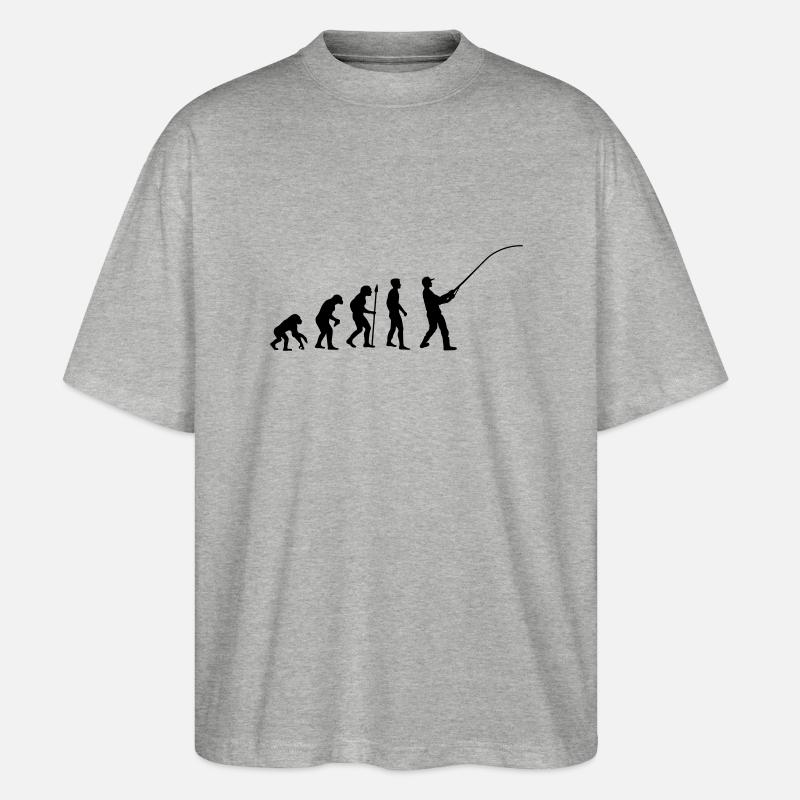 fishing__evolution____f1 - Stanley/Stella Oversized Unisex Organic T-shirt Blaster 2.0 - heather grey