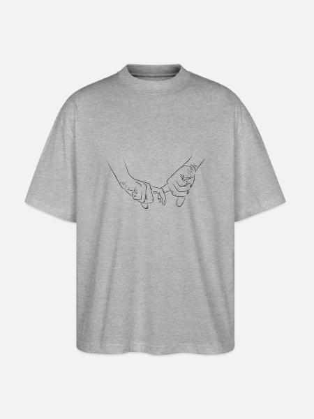 Holding Hands Couple Romantic - Stanley/Stella Oversized Unisex Organic T-shirt Blaster 2.0 - heather grey