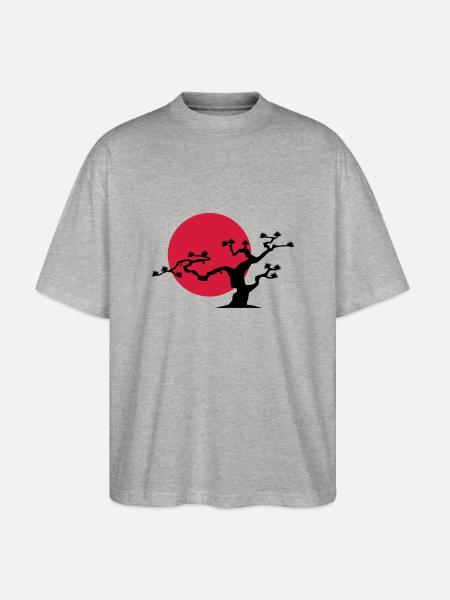 japanischer_baum - Stanley/Stella Oversized Unisex Organic T-shirt Blaster 2.0 - heather grey