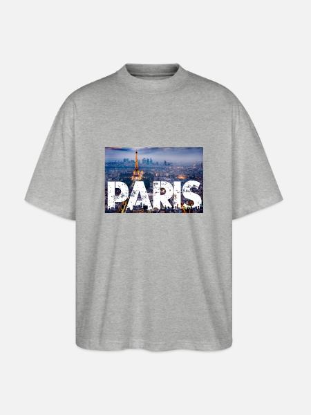 Paris Eiffelturm - Stanley/Stella Oversized Unisex Bio T-Shirt Blaster 2.0 - Grau meliert
