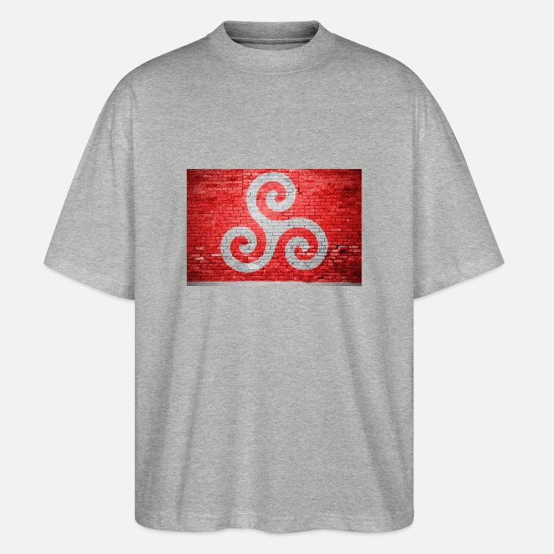 Triskele BDSM Brick Wall Graffiti - T-shirt bio Blaster 2.0 coupe oversize Stanley/Stella Unisexe - gris chiné