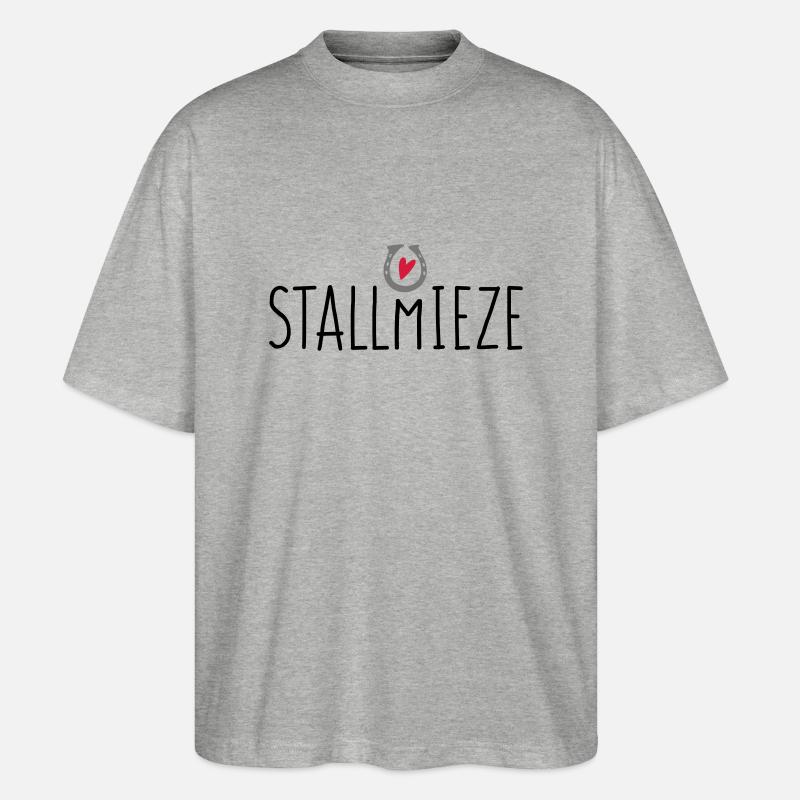 Ich bin eine Stallmieze! - Stanley/Stella Oversized Unisex Bio T-Shirt Blaster 2.0 - Grau meliert