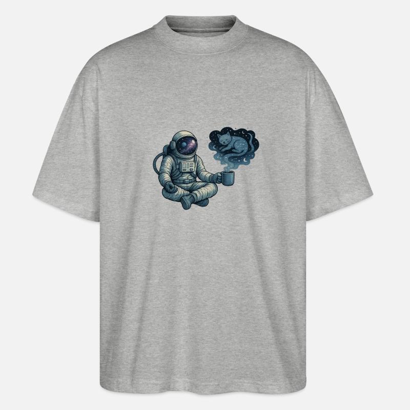 Kosmische Kaffeepause - Stanley/Stella Oversized Unisex Bio T-Shirt Blaster 2.0 - Grau meliert