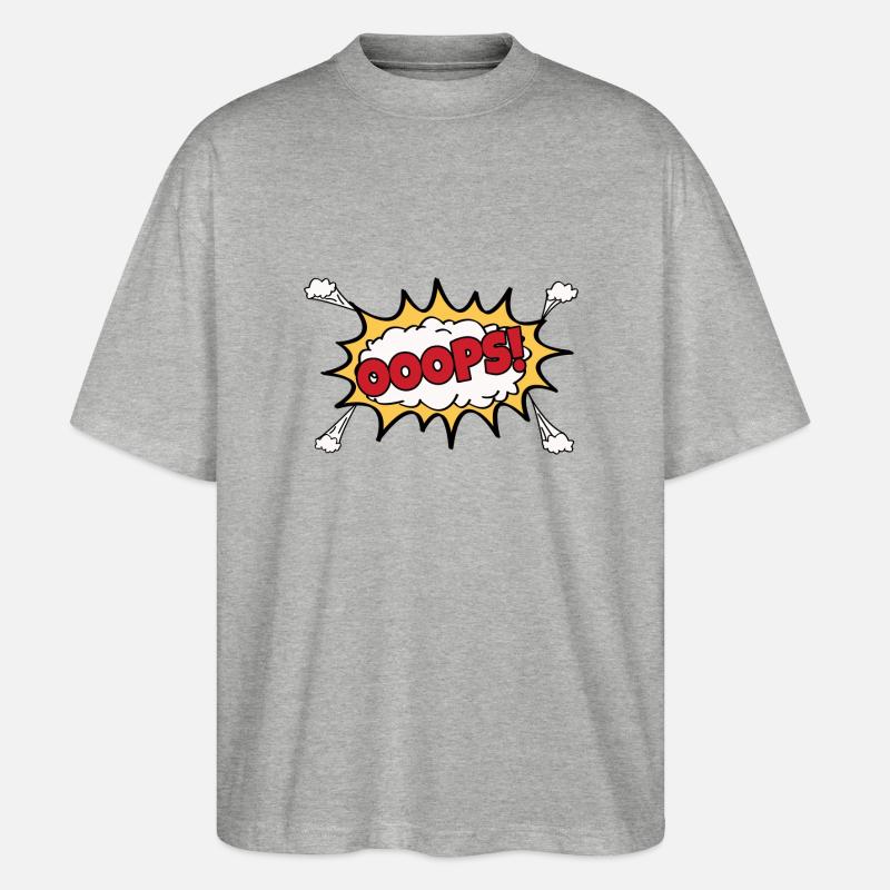 OOOPS Comic Graffiti - T-shirt bio Blaster 2.0 coupe oversize Stanley/Stella Unisexe - gris chiné