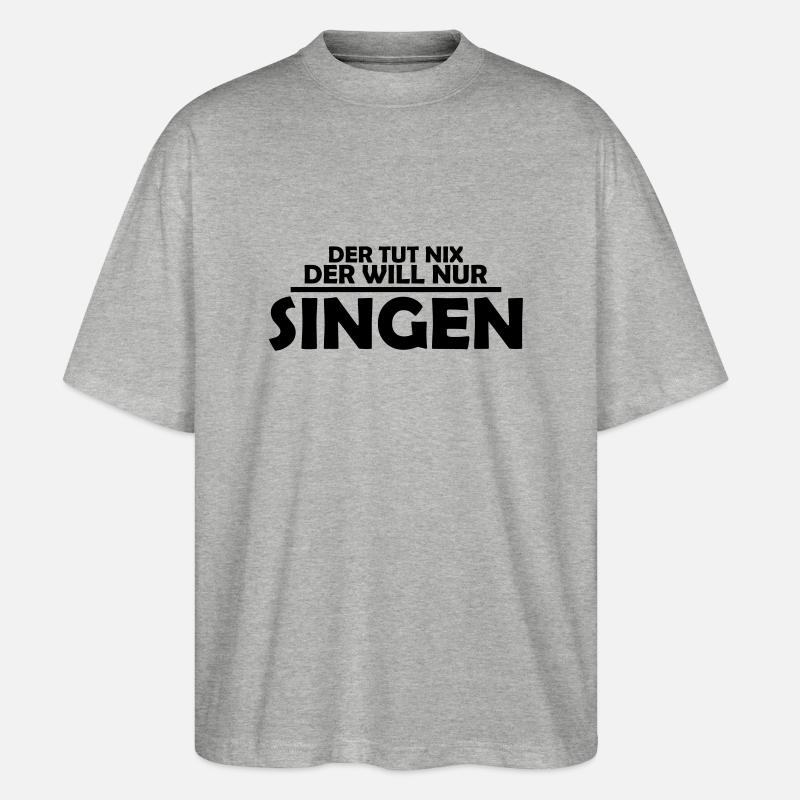 singen - Stanley/Stella Oversized Unisex Bio T-Shirt Blaster 2.0 - Grau meliert