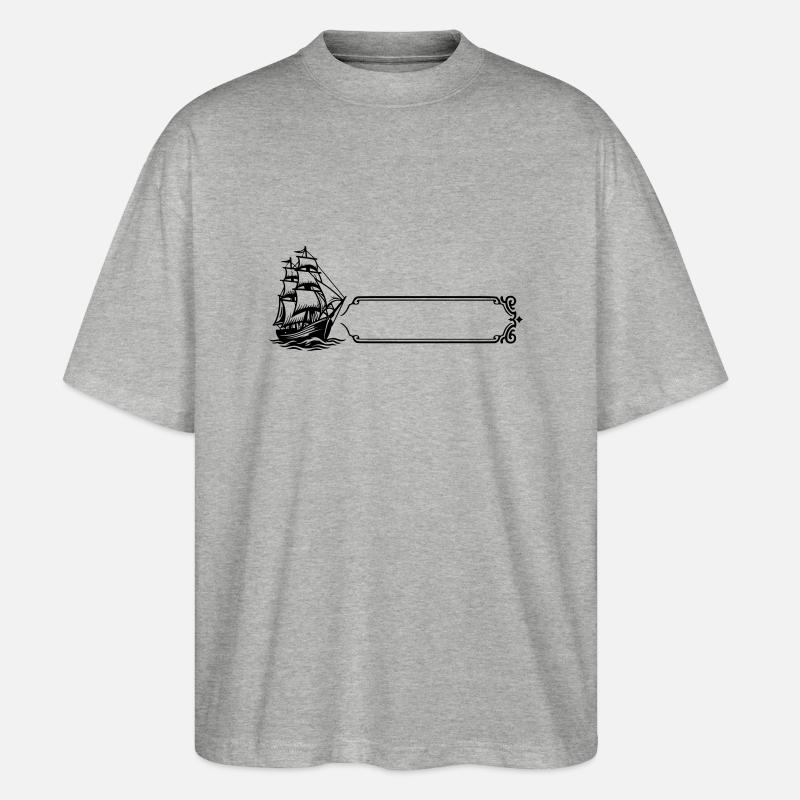 Boot - Name, Vorname - Stanley/Stella Oversized Unisex Bio T-Shirt Blaster 2.0 - Grau meliert