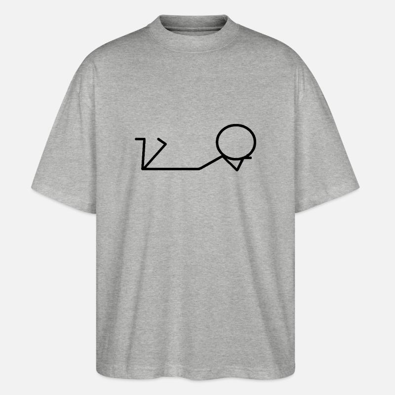 Strichmännchen bauchliegend - Stanley/Stella Oversized Unisex Bio T-Shirt Blaster 2.0 - Grau meliert