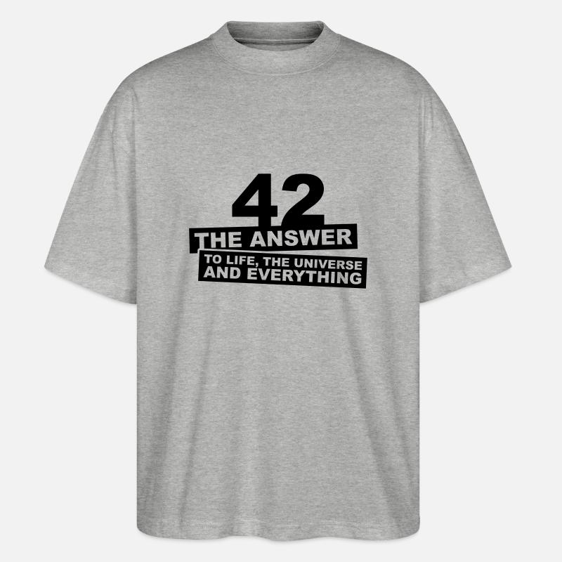 42 - The Answer - Stanley/Stella Oversized Unisex Bio T-Shirt Blaster 2.0 - Grau meliert