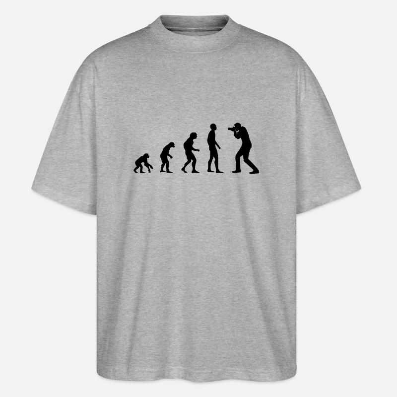 évolution photographe - T-shirt bio Blaster 2.0 coupe oversize Stanley/Stella Unisexe - gris chiné