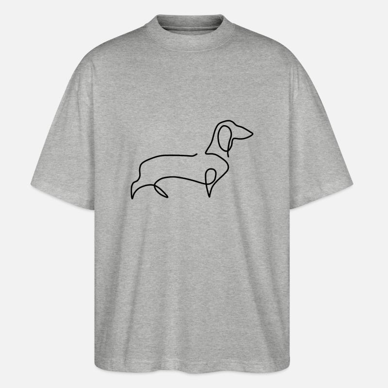 Dackel - Stanley/Stella Oversized Unisex Bio T-Shirt Blaster 2.0 - Grau meliert