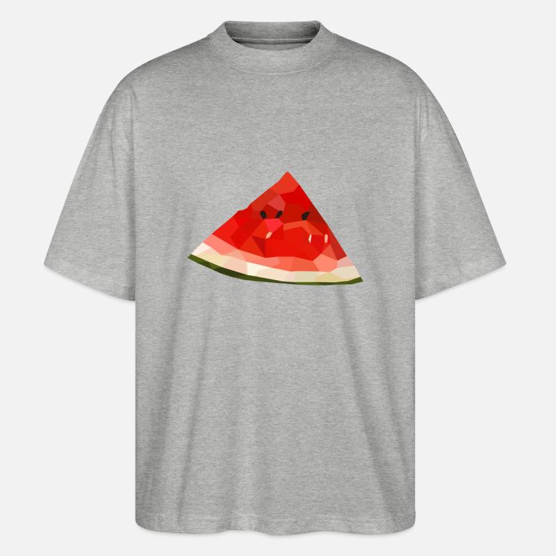 Fruit de melon d'eau - T-shirt bio Blaster 2.0 coupe oversize Stanley/Stella Unisexe - gris chiné