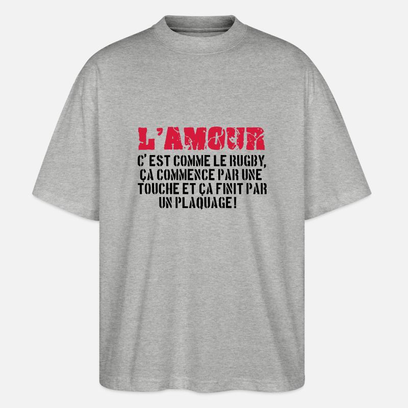 rugby - Stanley/Stella Oversized Unisex Organic T-shirt Blaster 2.0 - heather grey