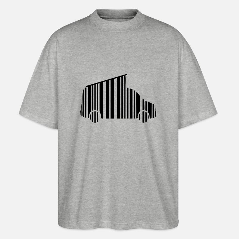 camper van dachzelt strichcode - Stanley/Stella Oversized Unisex Bio T-Shirt Blaster 2.0 - Grau meliert