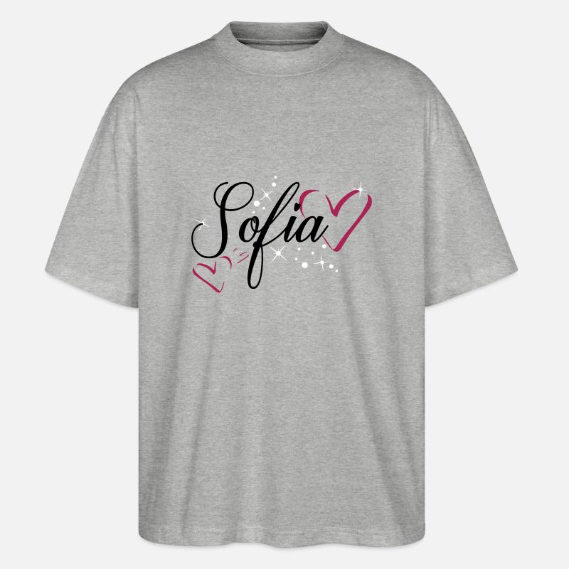 Sofia Name Vorname - Stanley/Stella Oversized Unisex Bio T-Shirt Blaster 2.0 - Grau meliert