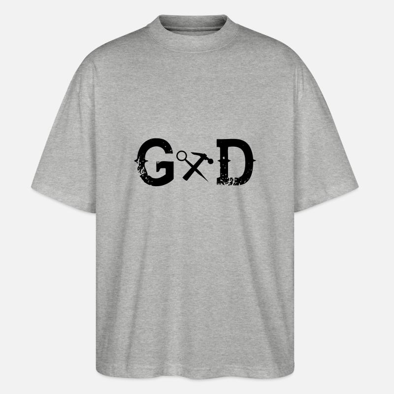 Legend Gott god Gerüstbauer - Stanley/Stella Oversized Unisex Bio T-Shirt Blaster 2.0 - Grau meliert