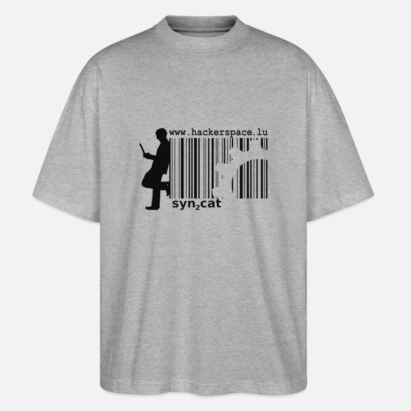 syn2cat hackerspace - Stanley/Stella Oversized Unisex Bio T-Shirt Blaster 2.0 - Grau meliert