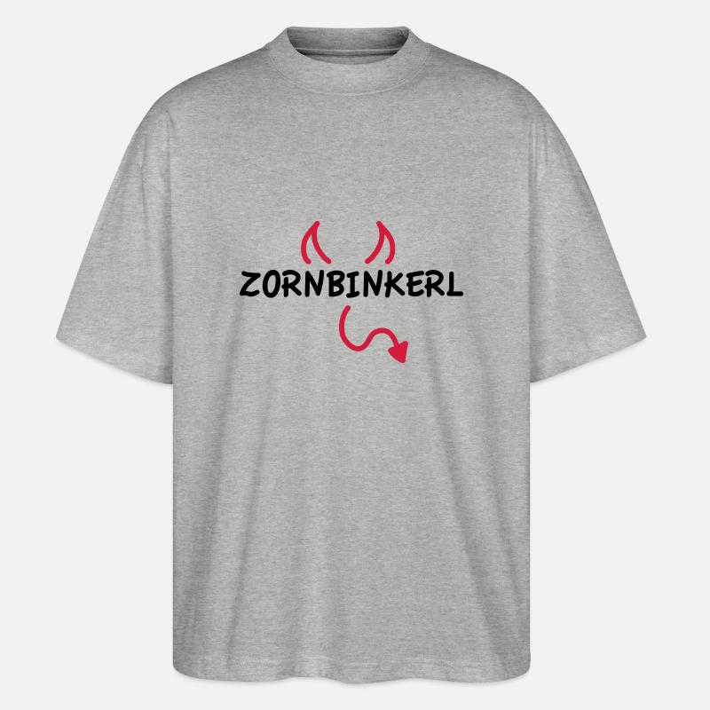 Zornbinkerl - Stanley/Stella Oversized Unisex Bio T-Shirt Blaster 2.0 - Grau meliert