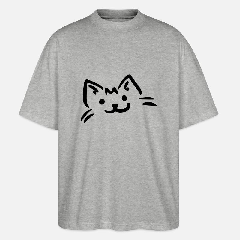 Katze - Stanley/Stella Oversized Unisex Bio T-Shirt Blaster 2.0 - Grau meliert