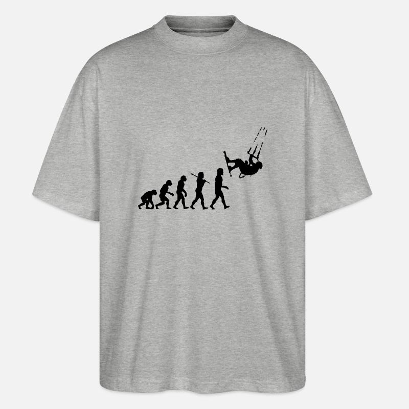 Kitesurf Evolution - Stanley/Stella Oversized Unisex Bio T-Shirt Blaster 2.0 - Grau meliert
