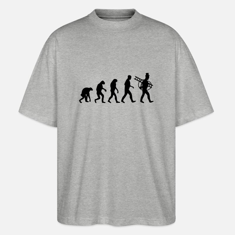 chimney sweeper evolution - Stanley/Stella Oversized Unisex Organic T-shirt Blaster 2.0 - heather grey