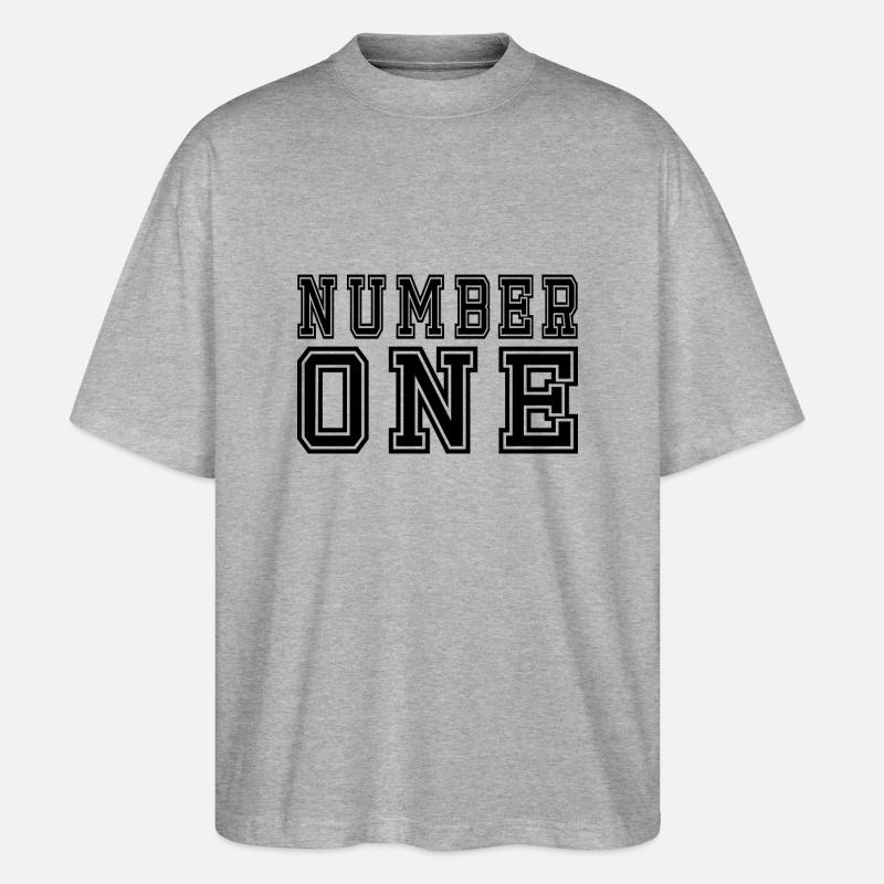 Number One - Stanley/Stella Oversized Unisex Bio T-Shirt Blaster 2.0 - Grau meliert