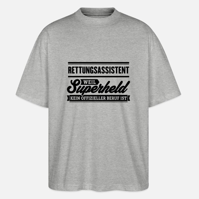 Superheld Rettungsassistent - Stanley/Stella Oversized Unisex Bio T-Shirt Blaster 2.0 - Grau meliert