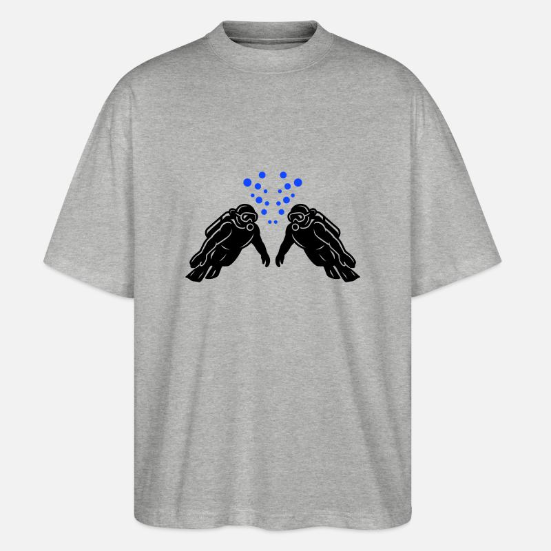 Taucher Team Tauchen - Stanley/Stella Oversized Unisex Bio T-Shirt Blaster 2.0 - Grau meliert
