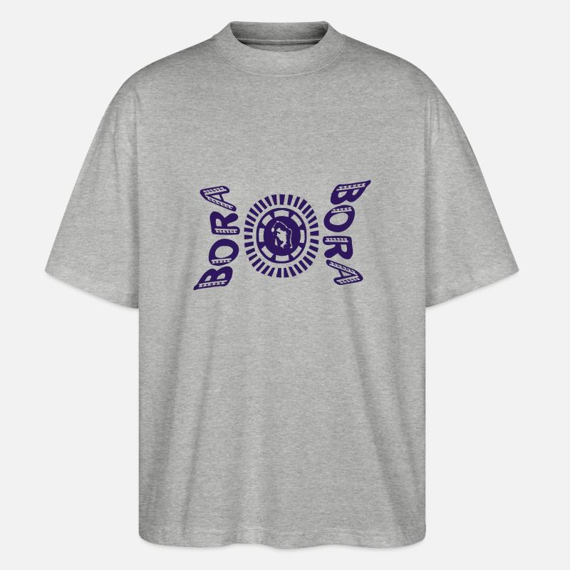 Tattoo-Karte Bora Bora - Stanley/Stella Oversized Unisex Bio T-Shirt Blaster 2.0 - Grau meliert