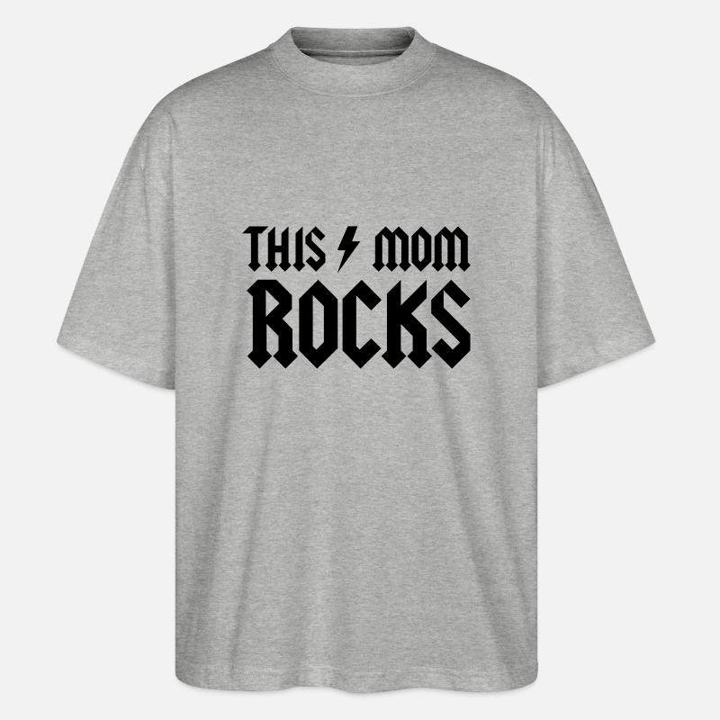 This Mom Rocks - Stanley/Stella Oversized Unisex Bio T-Shirt Blaster 2.0 - Grau meliert