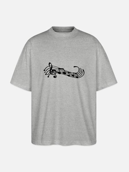 music_notes__f1 - T-shirt bio Blaster 2.0 coupe oversize Stanley/Stella Unisexe - gris chiné