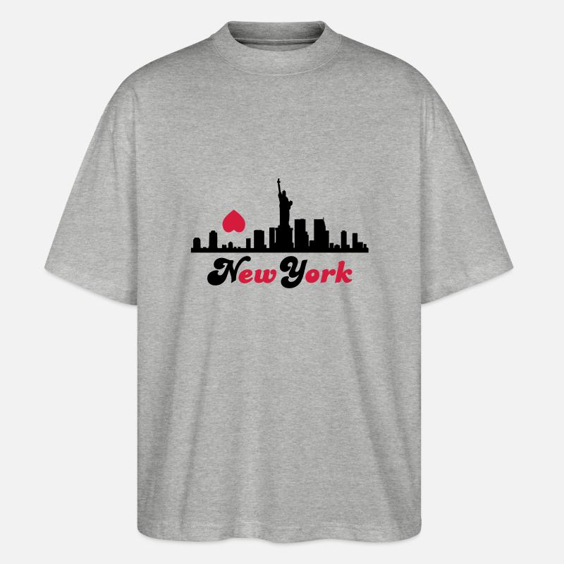 new york - Stanley/Stella Oversized Unisex Bio T-Shirt Blaster 2.0 - Grau meliert
