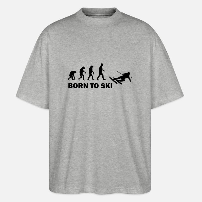 born to ski - T-shirt bio Blaster 2.0 coupe oversize Stanley/Stella Unisexe - gris chiné