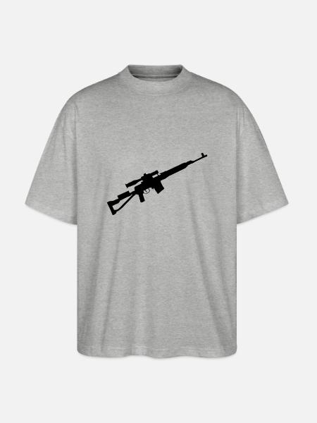 Scharfschütze Sniper Gewehr - Stanley/Stella Oversized Unisex Bio T-Shirt Blaster 2.0 - Grau meliert