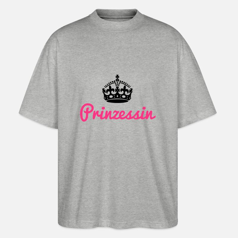 Prinzessin Krone - Stanley/Stella Oversized Unisex Bio T-Shirt Blaster 2.0 - Grau meliert