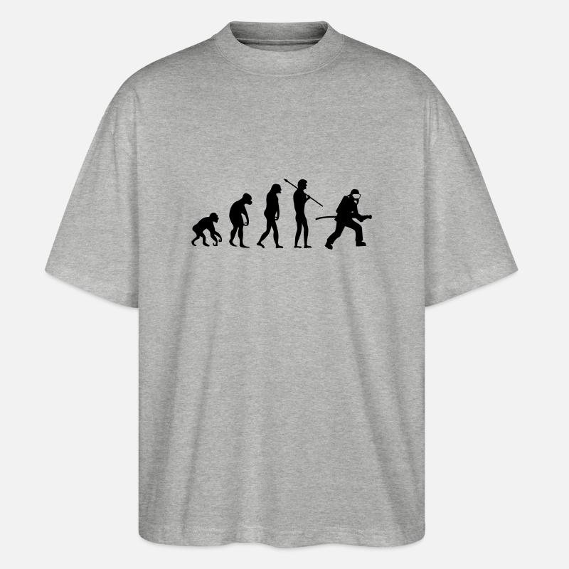 feuerwehr_evolution_01 - T-shirt bio Blaster 2.0 coupe oversize Stanley/Stella Unisexe - gris chiné