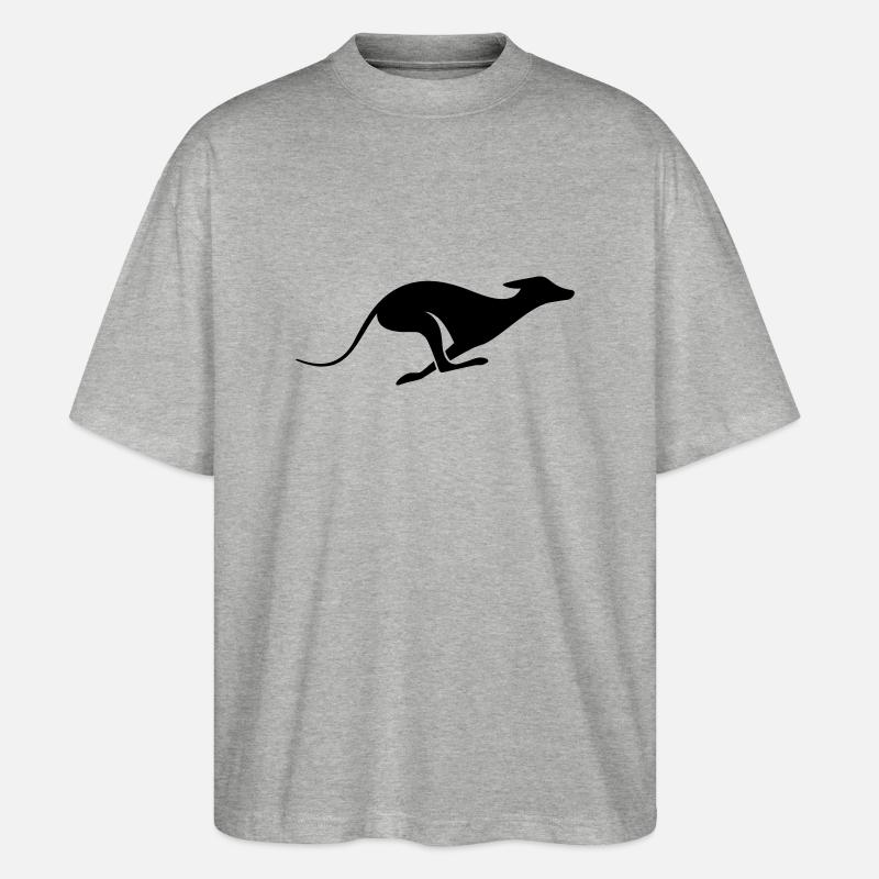 Windhund Silhouette – Lévrier, Greyhound Design - T-shirt bio Blaster 2.0 coupe oversize Stanley/Stella Unisexe - gris chiné